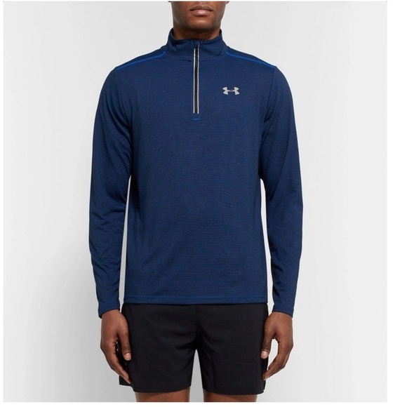 Under Armour - Streaker Striped HeatGear Half-Zip Top - Men - Blue - Picture 11 of 11